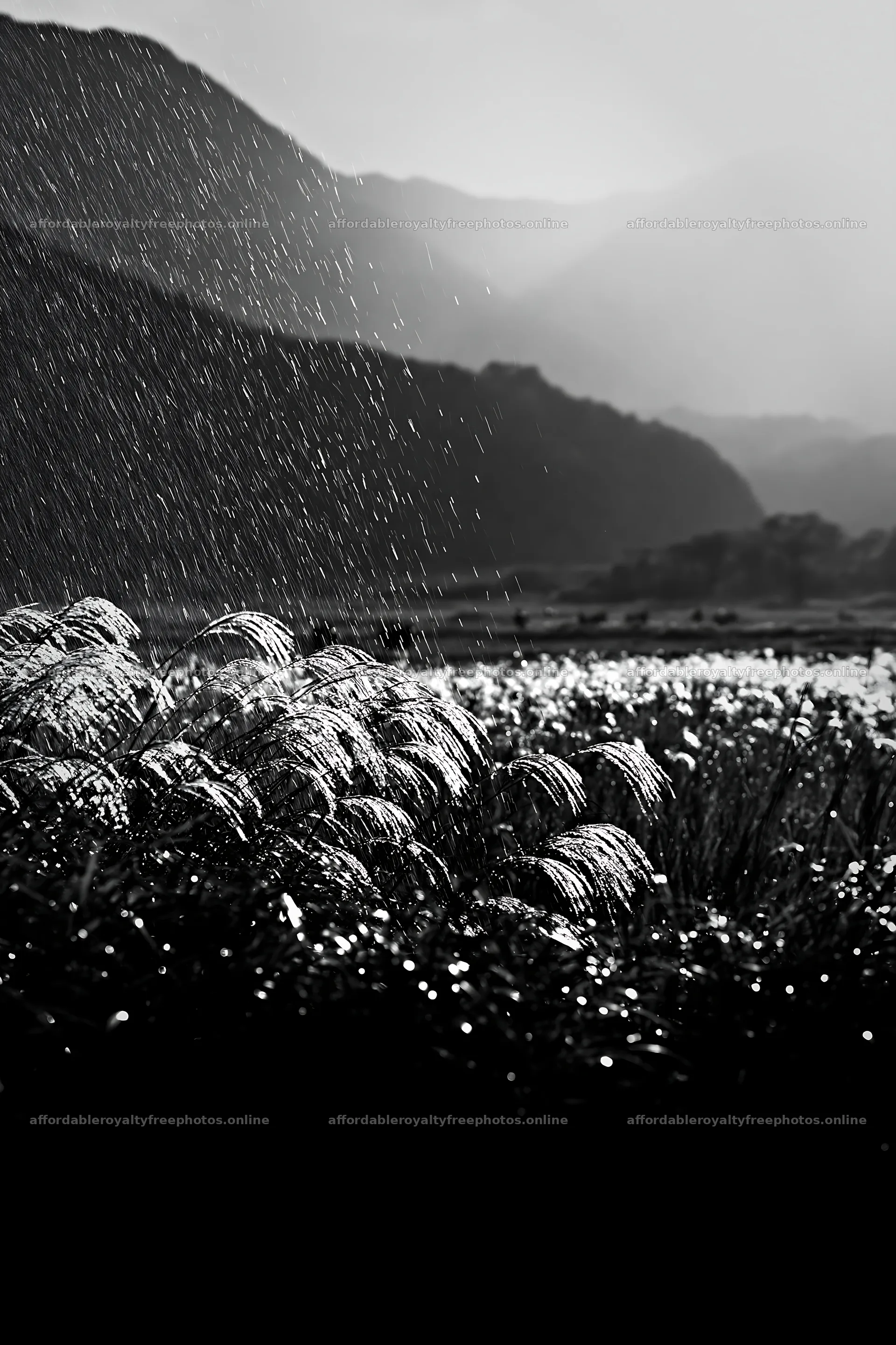 Dew drops on silver grass meadow in Nagano region – royalty-free photos 6480x9722