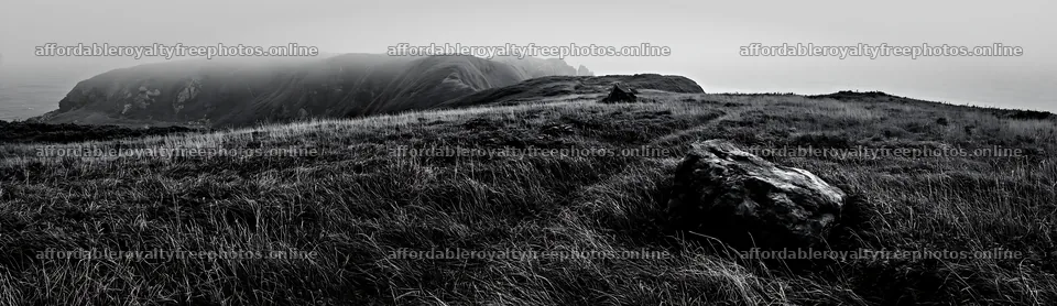Aomori climate resilient meadow with boulder in green – royalty-free photos 14762x4268