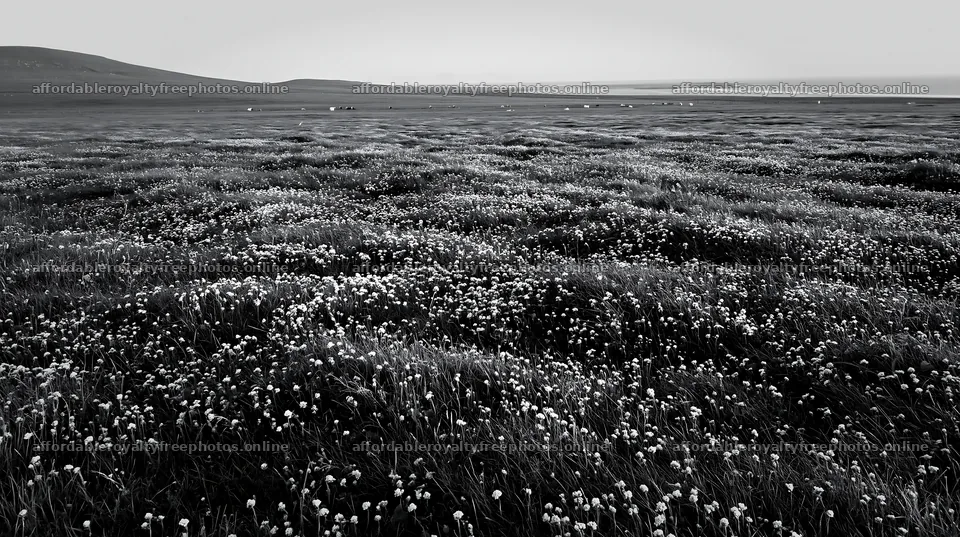 Silver dew meadow with grass and flowers under daylight – royalty-free photos 10608x5938