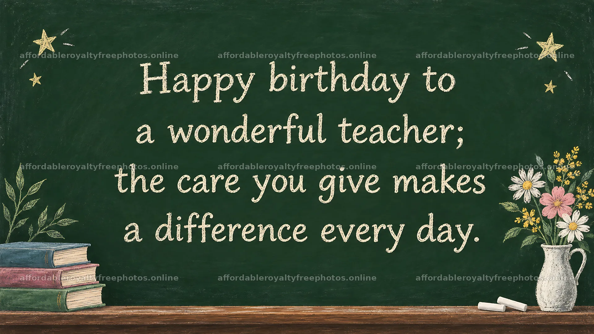 Birthday Greeting for a Wonderful Teacher – royalty-free photos 10324x5812