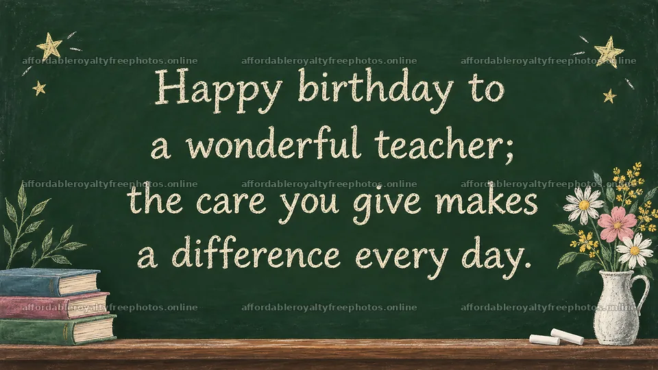 Birthday Greeting for a Wonderful Teacher – royalty-free photos 10324x5812