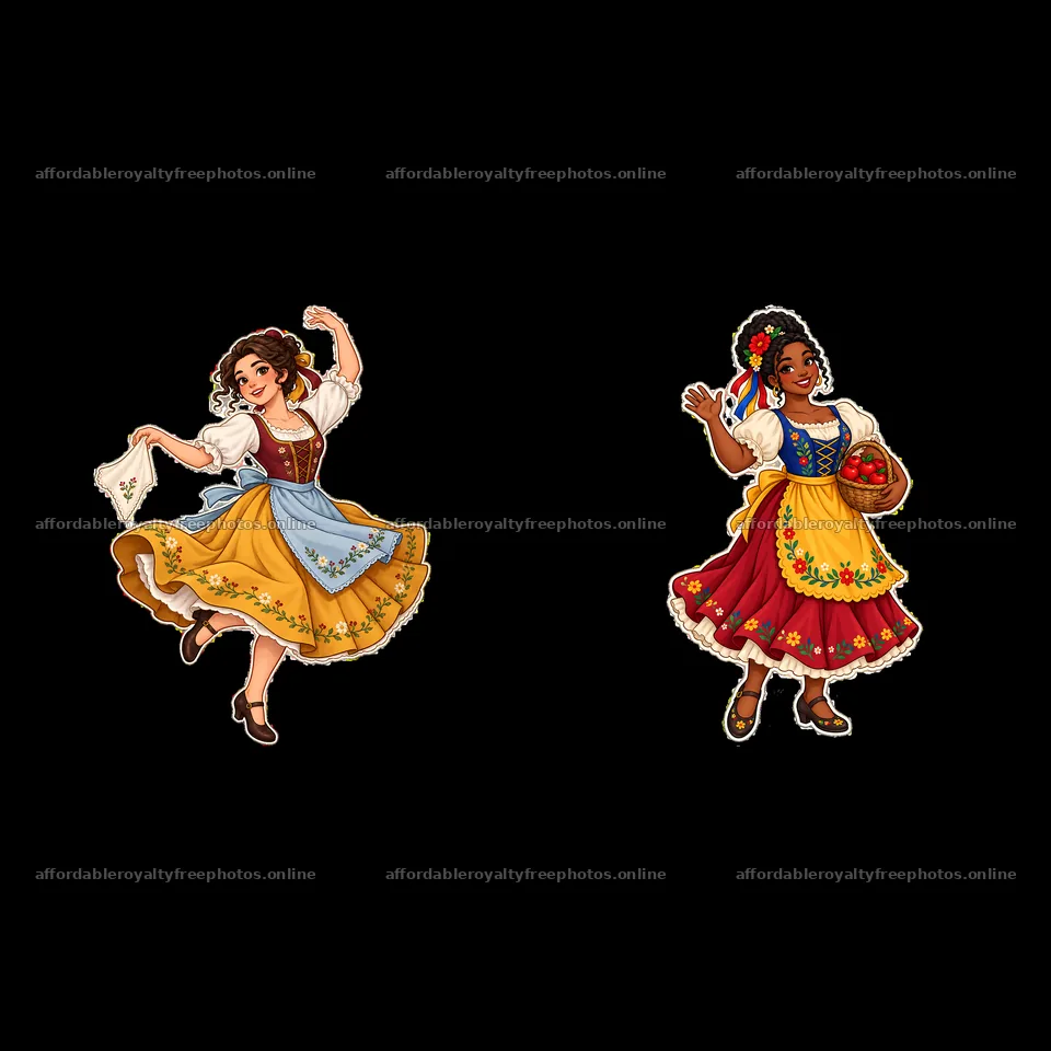 Women in traditional folk dress dancing and holding – royalty-free photos 7746x7746