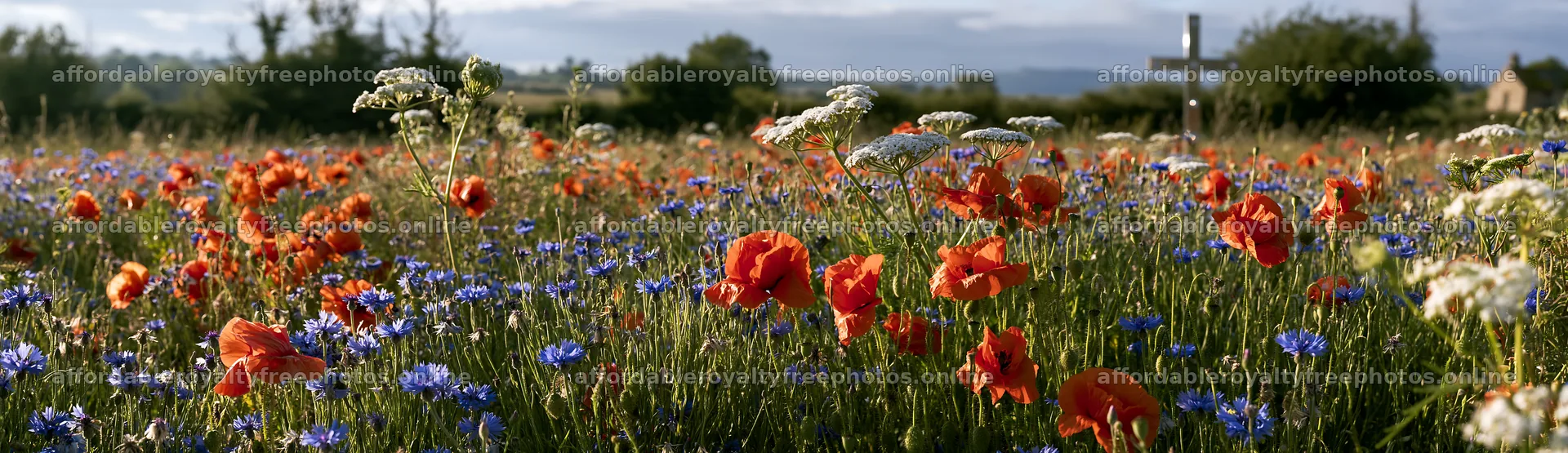 Christmas cross in a flower meadow – royalty-free photos 14762x4268