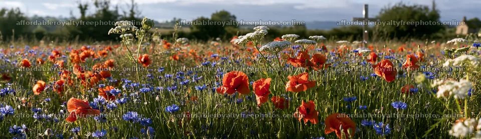 Christmas cross in a flower meadow – royalty-free photos 14762x4268