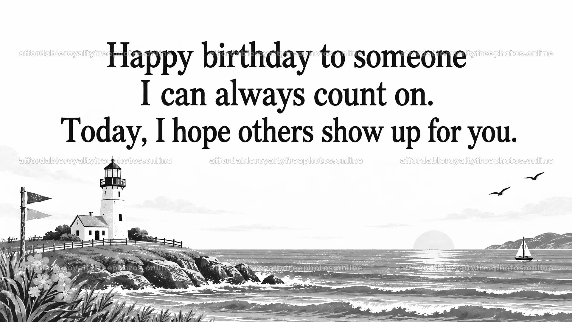 Happy Birthday Lighthouse Greeting Card – royalty-free photos 10324x5812