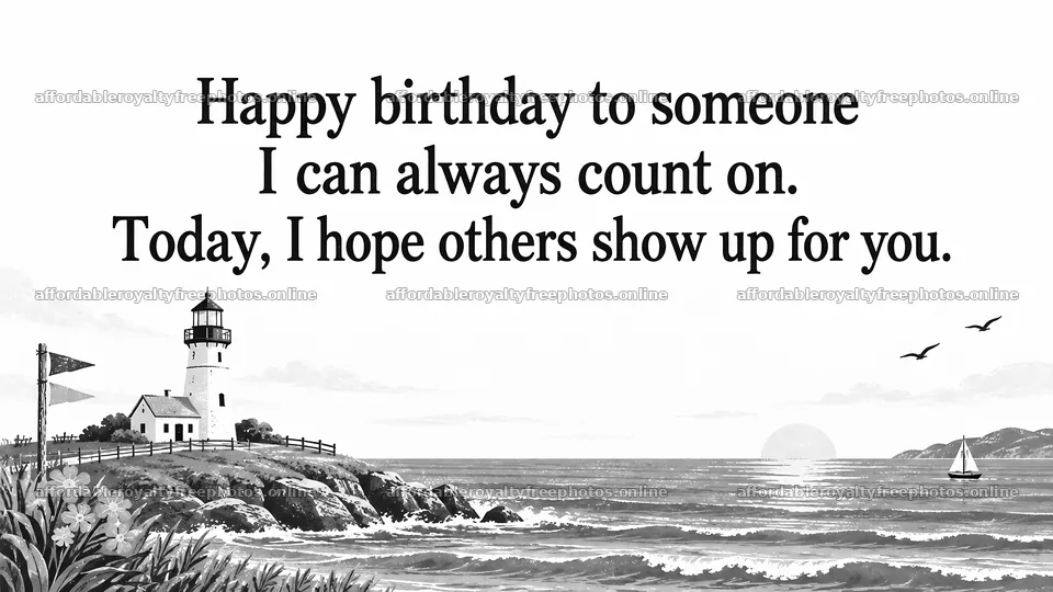 Happy Birthday Lighthouse Greeting Card – royalty-free photos 10324x5812