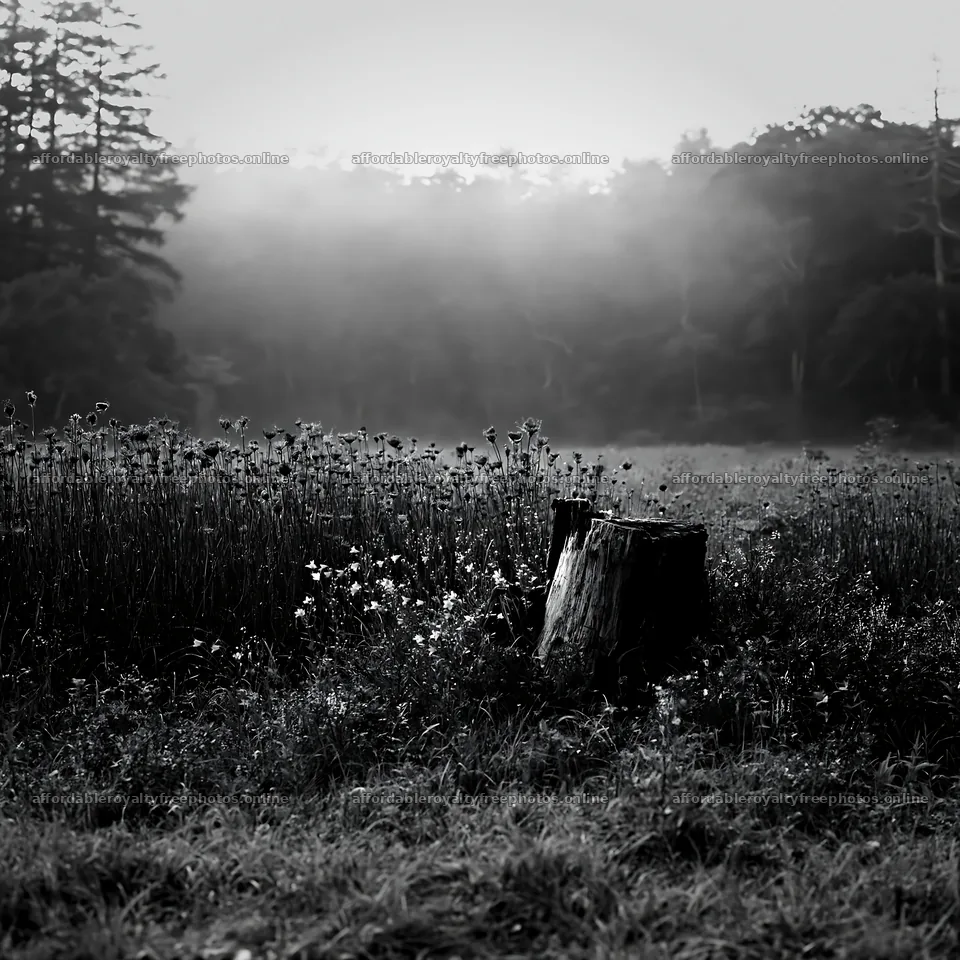 Fukushima native meadow with weathered stump – royalty-free photos 7938x7938