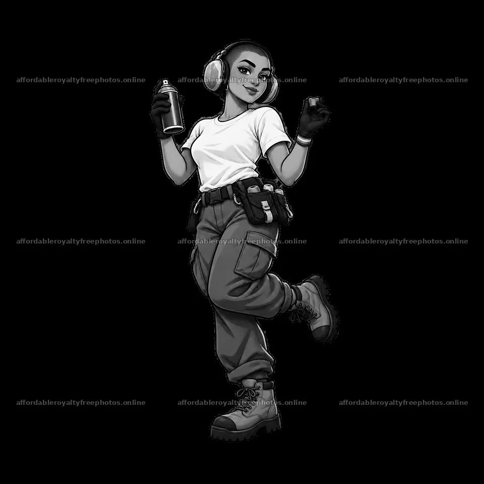 Gay graffiti spray painter holding can and marker – royalty-free photos 7746x7746