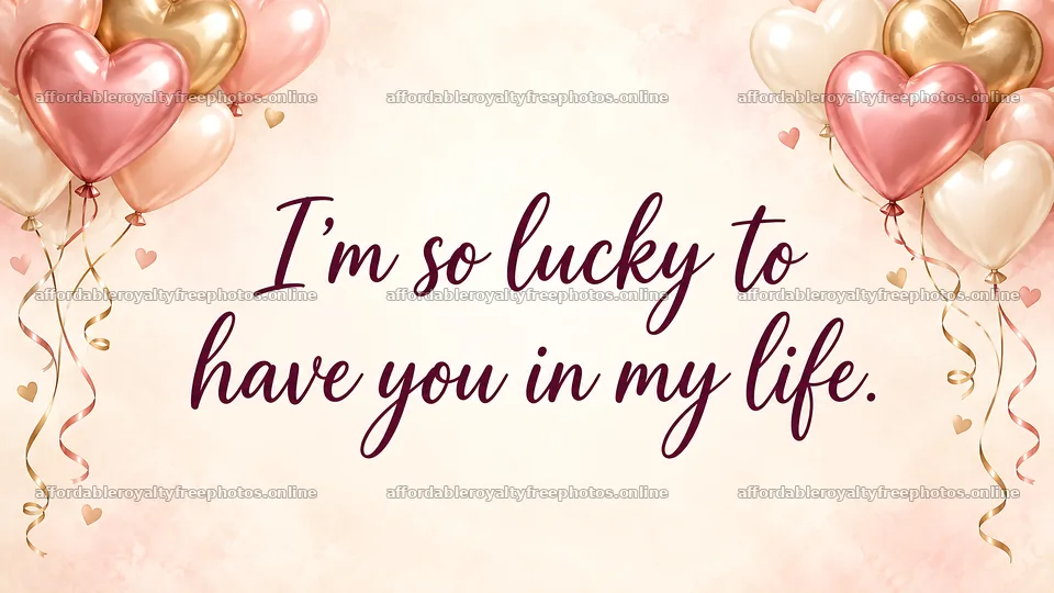 Romantic Heart Balloon Love Greeting Card – royalty-free photos 10324x5812