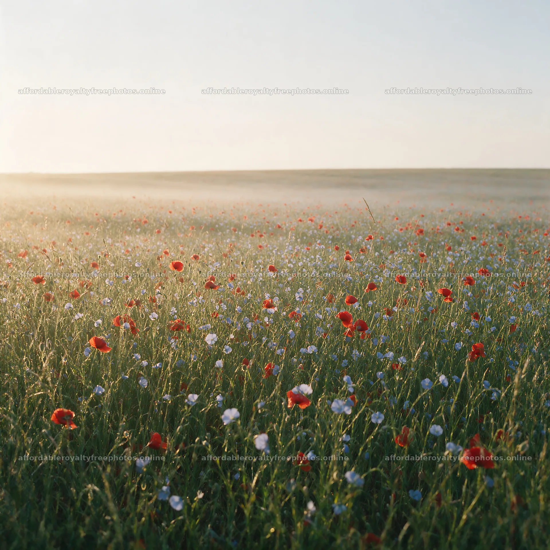 Poppy flax meadow with red and blue flowers during – royalty-free photos 7938x7938