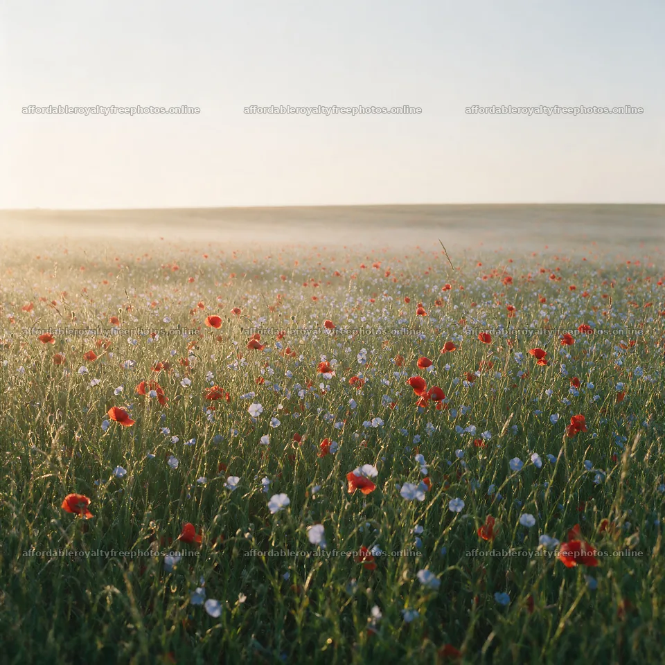 Poppy flax meadow with red and blue flowers during – royalty-free photos 7938x7938