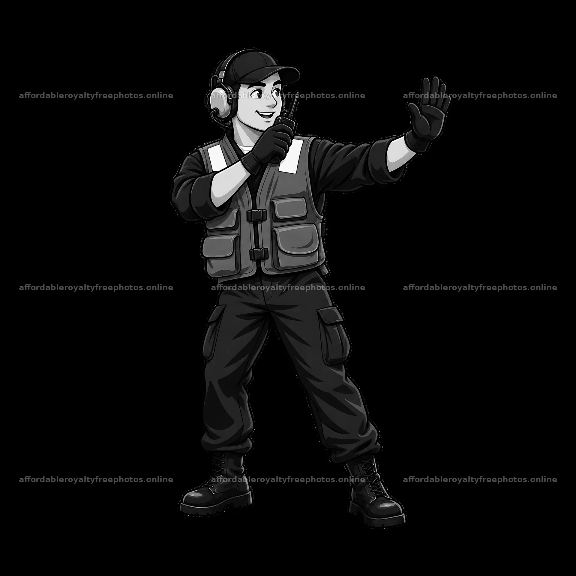 Air traffic controller signals to pilots on an aircraft – royalty-free photos 7746x7746