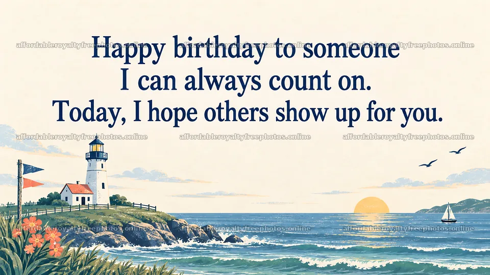 Coastal Lighthouse Birthday Greeting Card – royalty-free photos 10324x5812