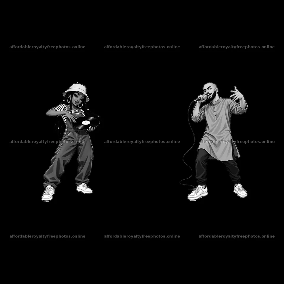 Hip-hop artists performing with music and turntable – royalty-free photos 7746x7746