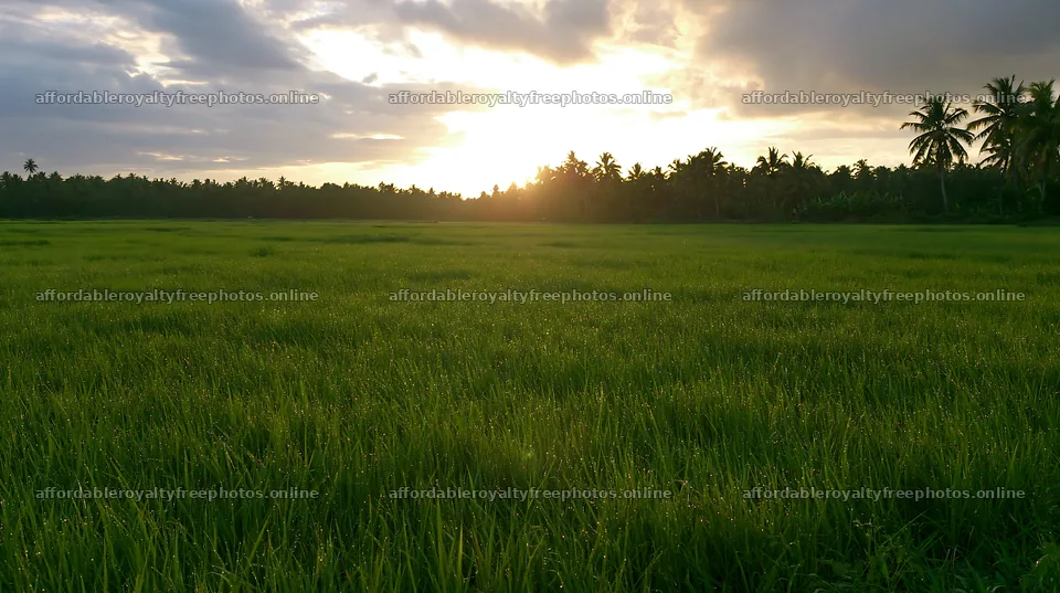 Kochi monsoon meadow rain beaded grasses at sunset – royalty-free photos 10608x5938