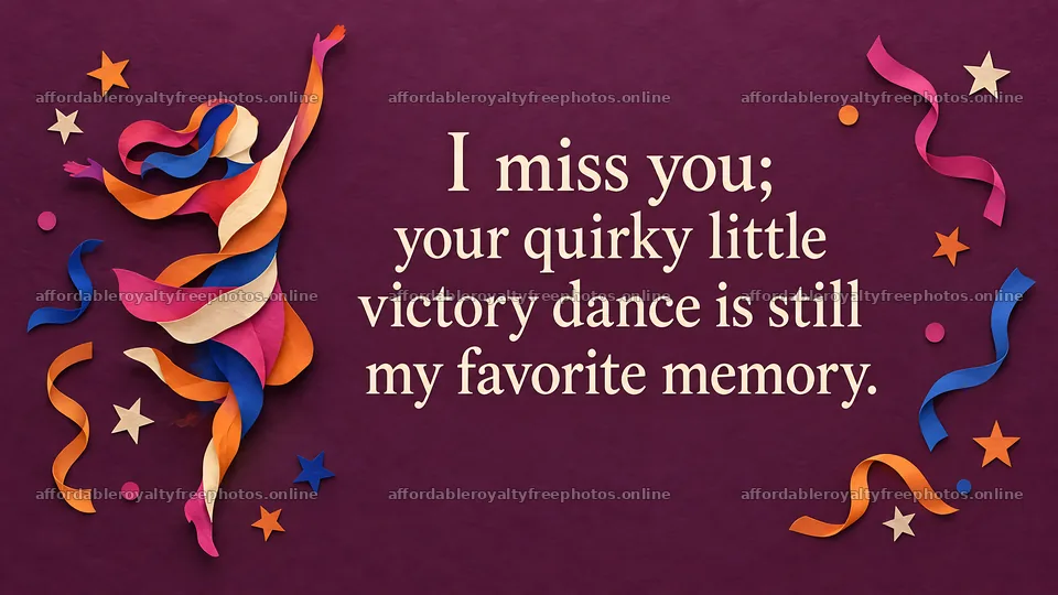 I Miss You Greeting with a Colorful Dancing Figure – royalty-free photos 10324x5812
