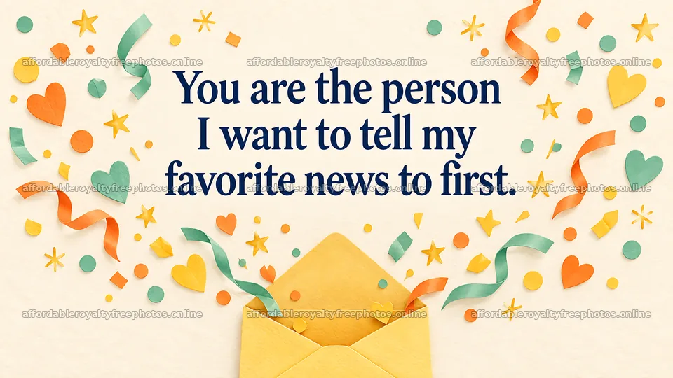 Love greeting with a favorite news message – royalty-free photos 10331x5808