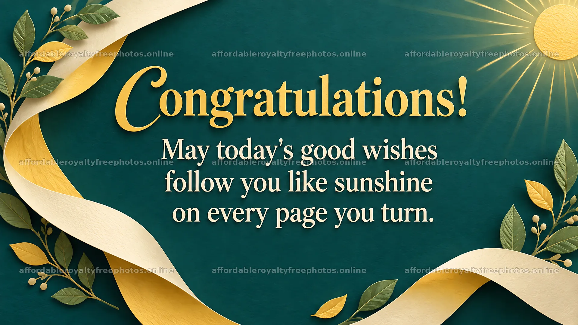 Sunshine Graduation Congratulations Greeting – royalty-free photos 10324x5812