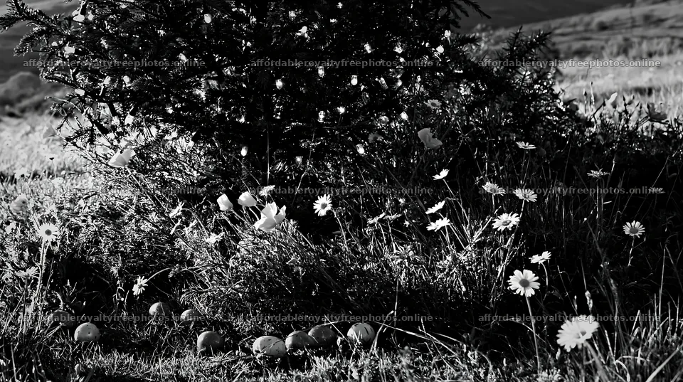 Christmas tree in meadow under light rays – royalty-free photos 10608x5938