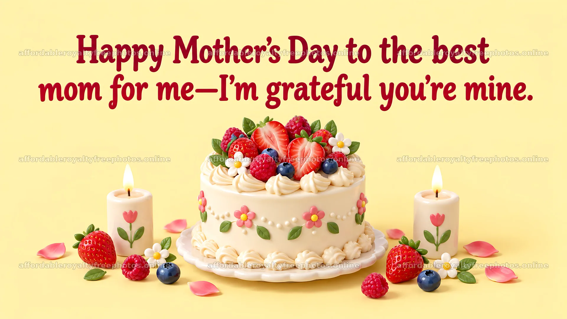 Mother's Day Cake Greeting with Berries – royalty-free photos 10324x5812