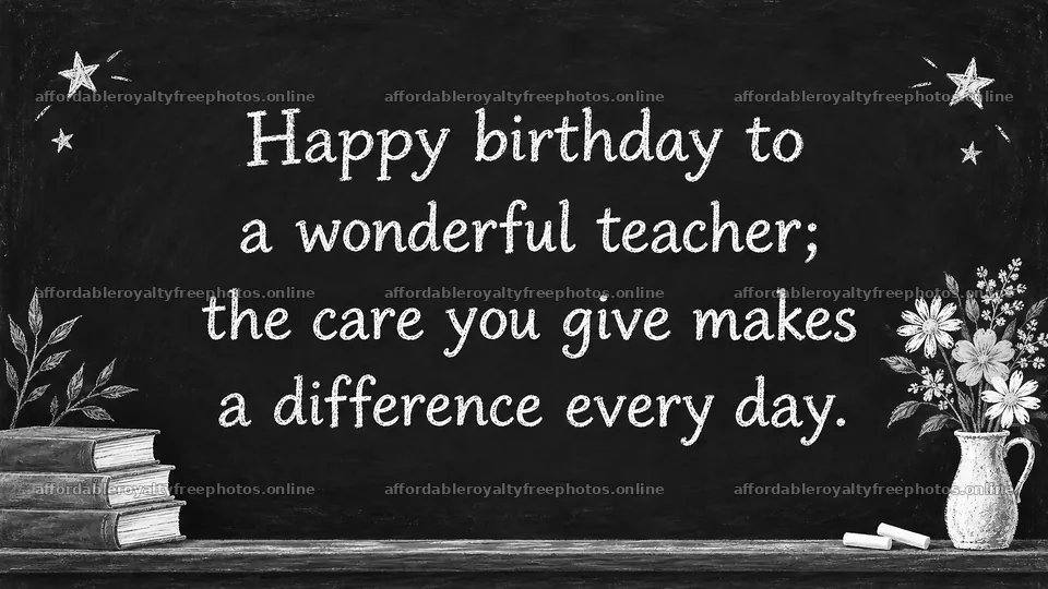 Birthday Greeting for a Wonderful Teacher – royalty-free photos 10324x5812