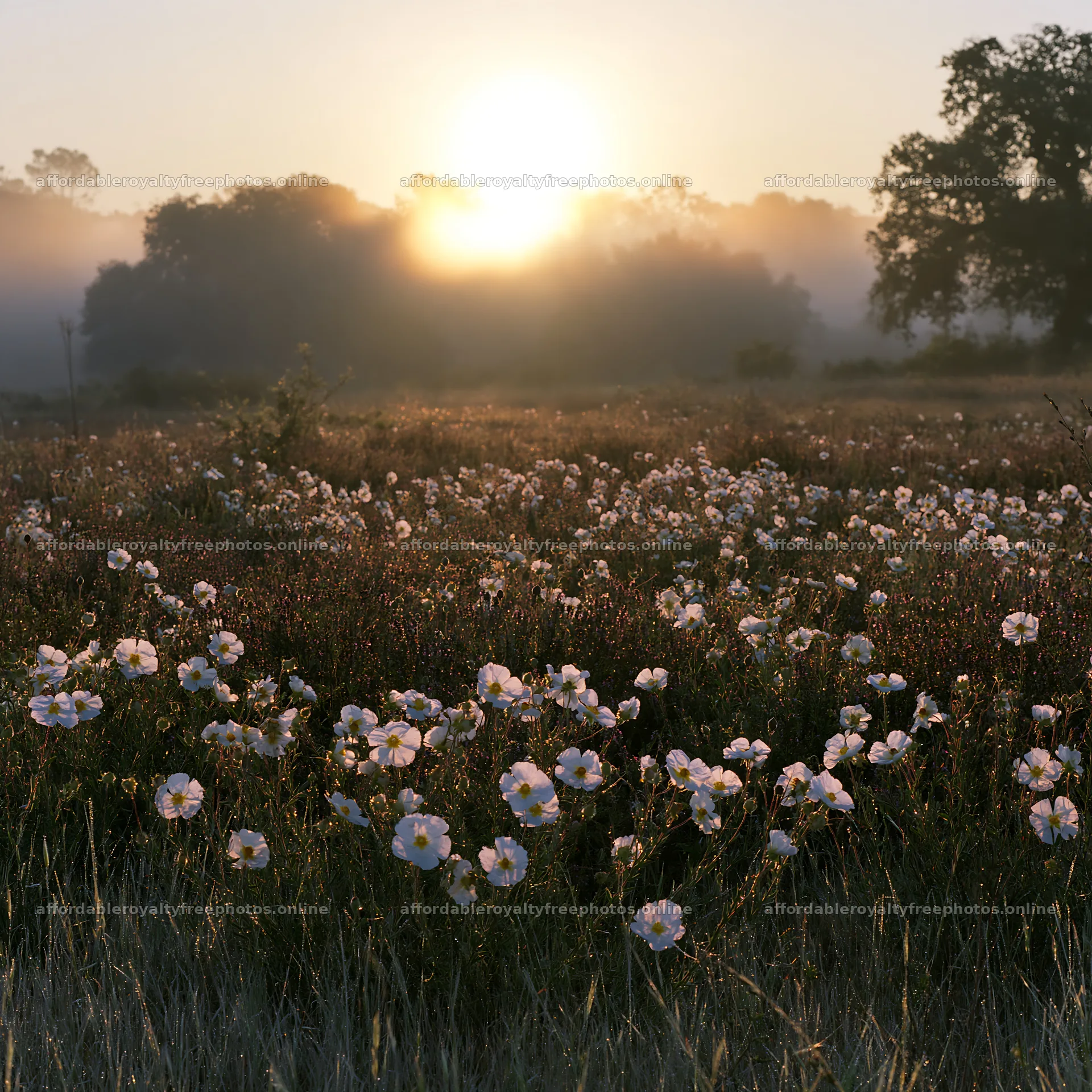 Drought-tolerant meadow with flowers at sunrise – royalty-free photos 7938x7938