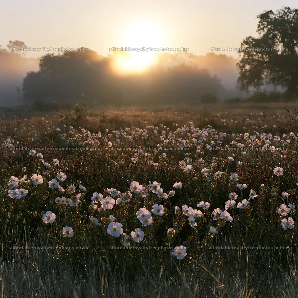 Drought-tolerant meadow with flowers at sunrise – royalty-free photos 7938x7938