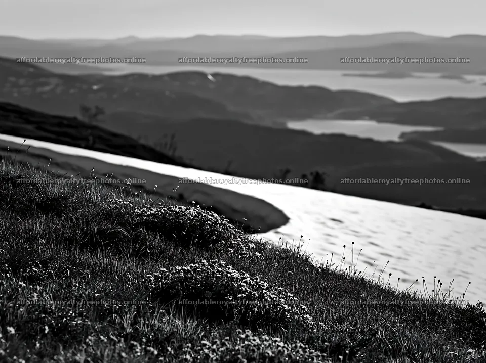 Spring meadow with flowing snow near hills and water – royalty-free photos 9174x6866