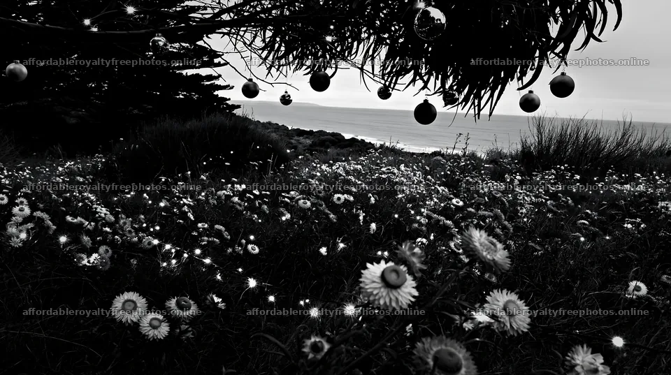 Wide Christmas meadow with native flowers and fairy – royalty-free photos 10608x5938