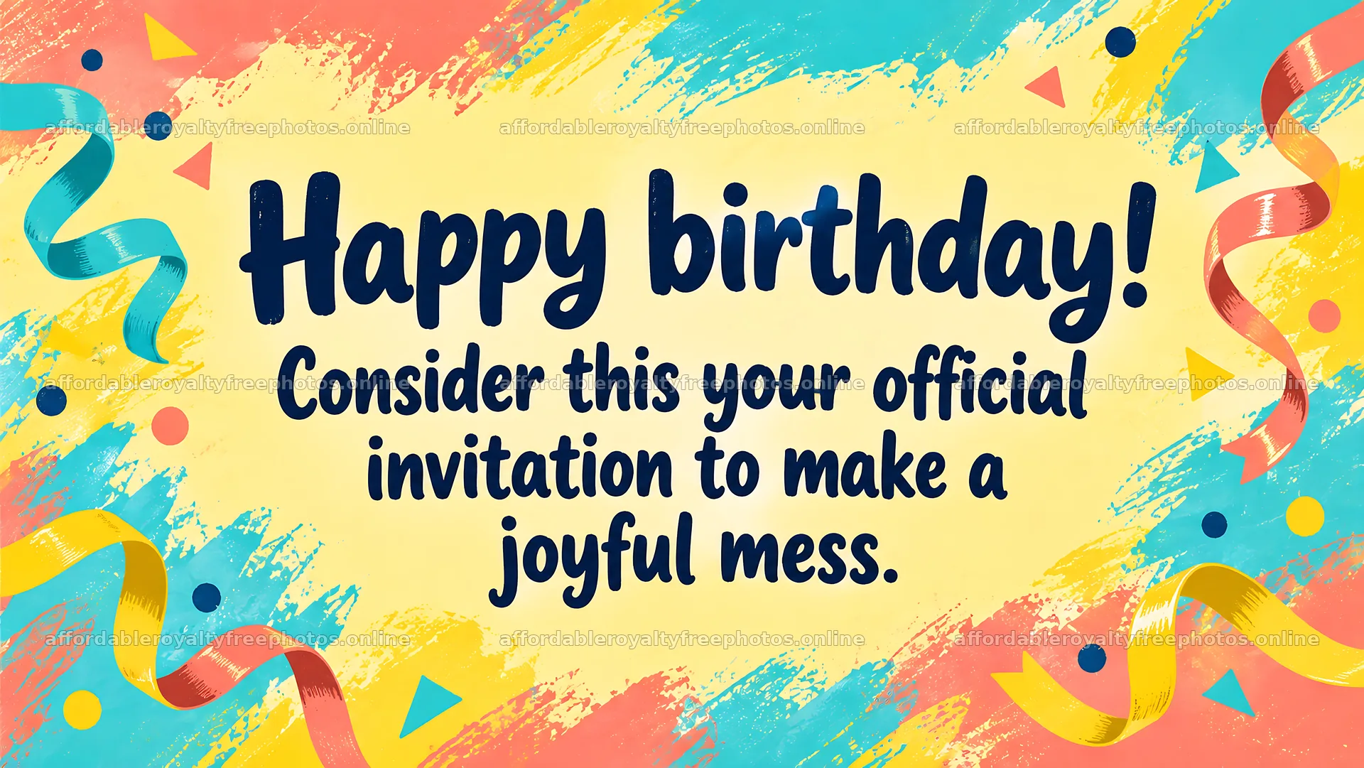 Colorful Birthday Greeting with Playful Hand Lettering – royalty-free photos 10324x5812