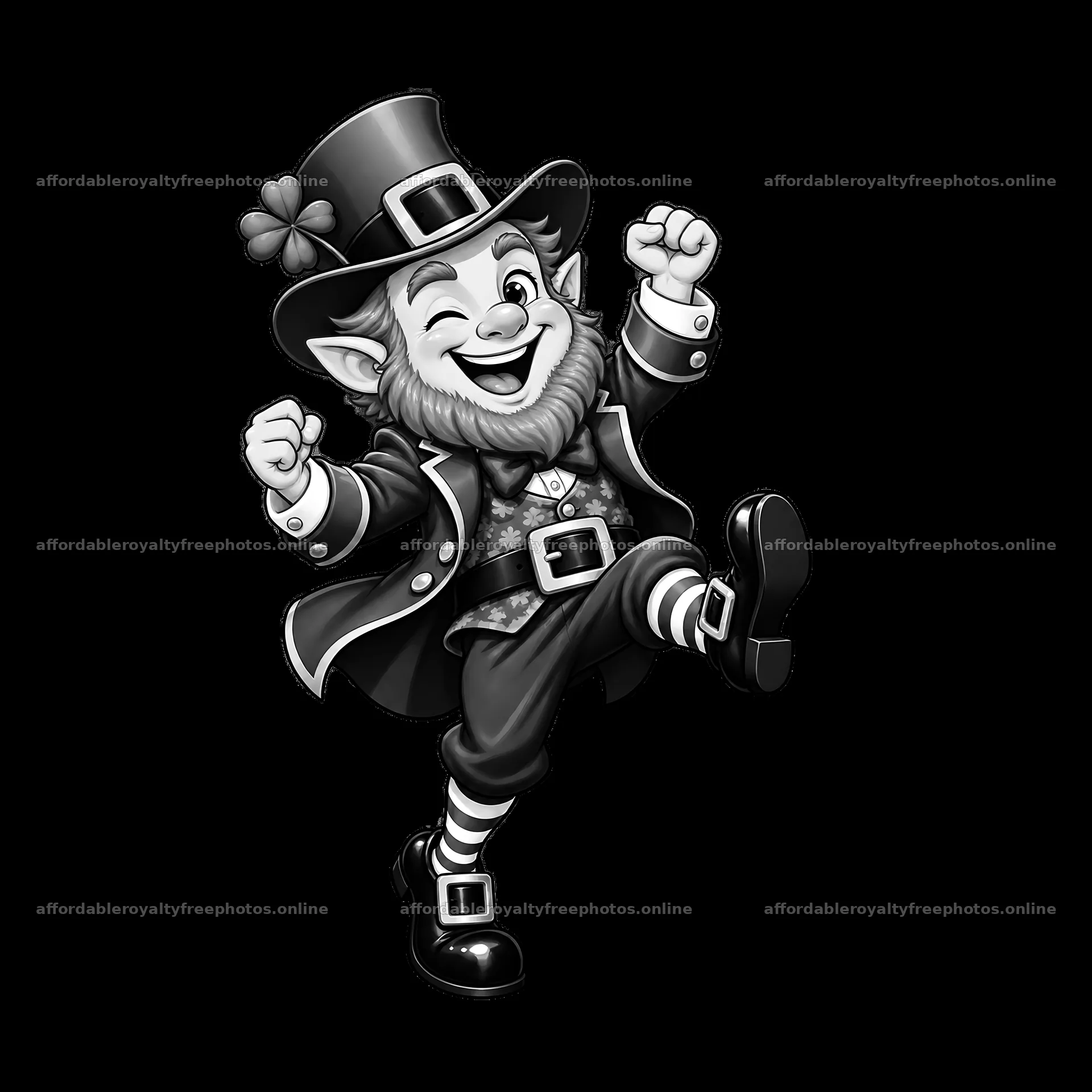 Cheerful leprechaun celebrating St. Patrick's Day in – royalty-free photos 7746x7746