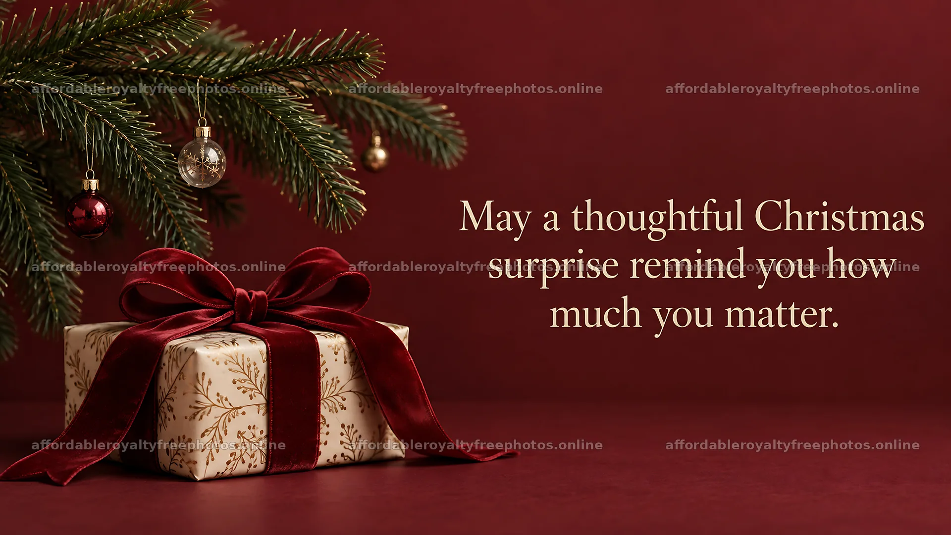 Thoughtful Christmas Gift Greeting – royalty-free photos 10324x5812