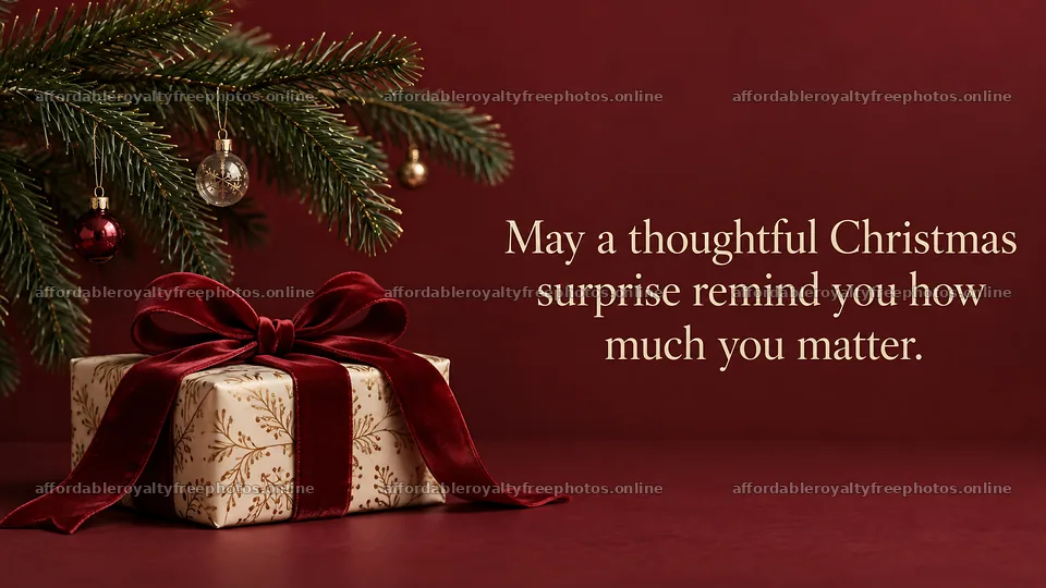 Thoughtful Christmas Gift Greeting – royalty-free photos 10324x5812