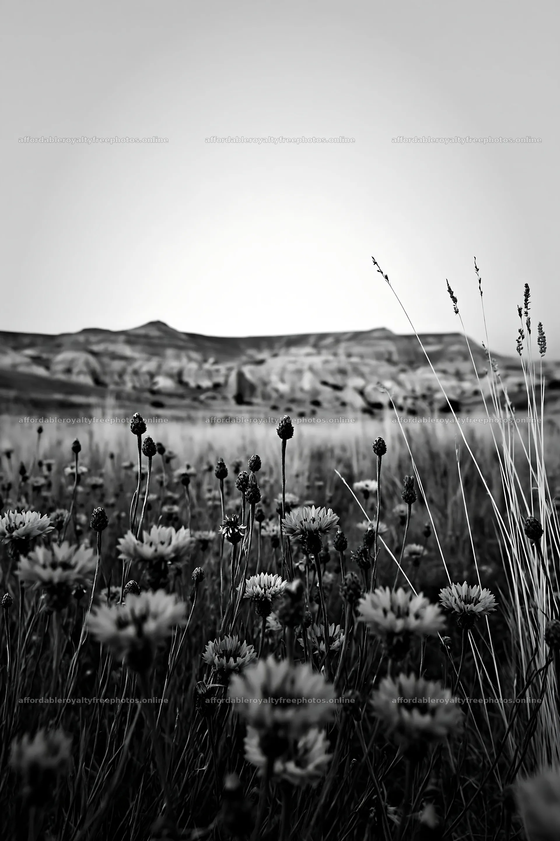 Cornflower meadow with mountains in the background at – royalty-free photos 6480x9722