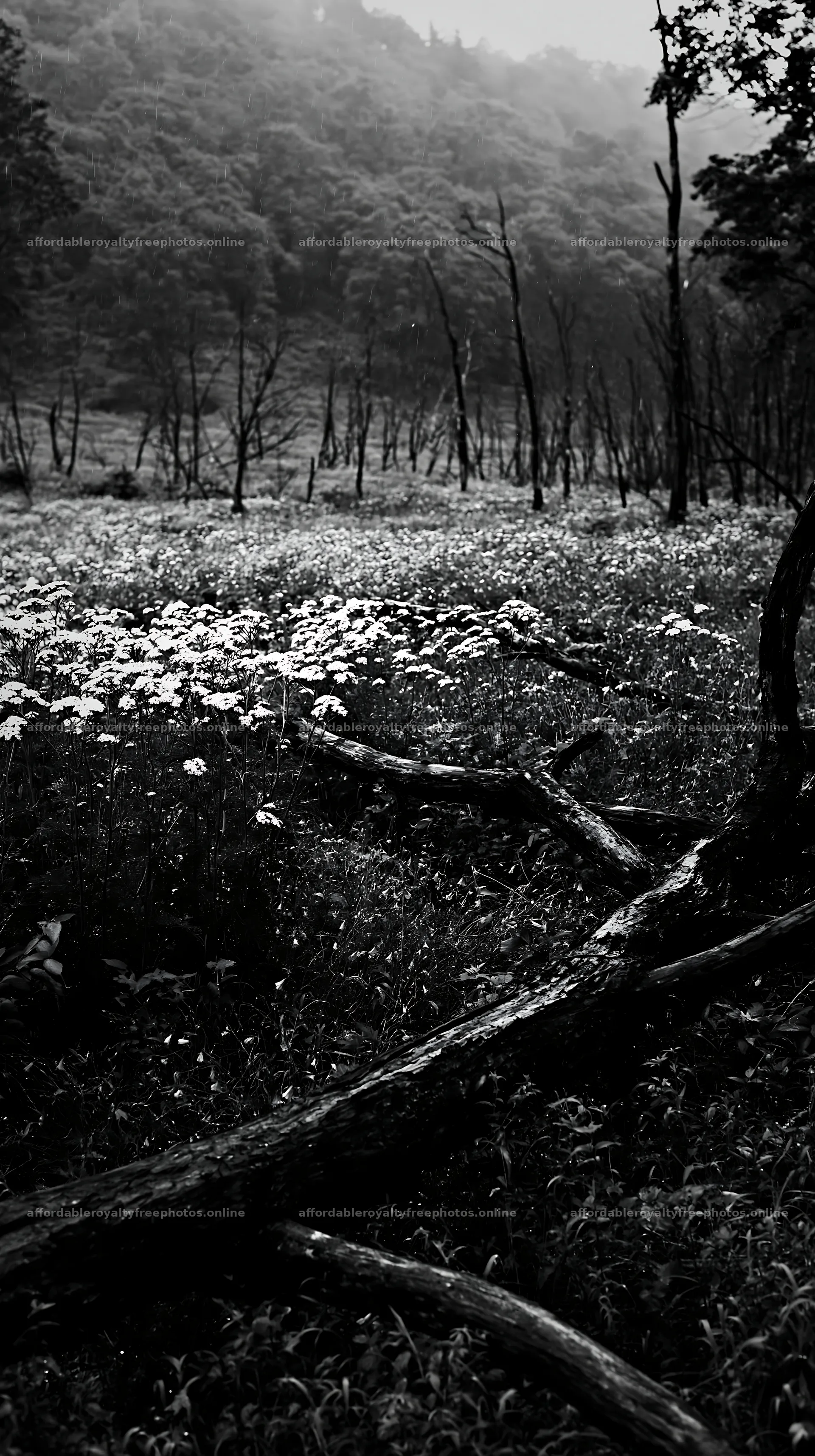 Yamagata rewilded meadow with fallen branch in the – royalty-free photos 5938x10608