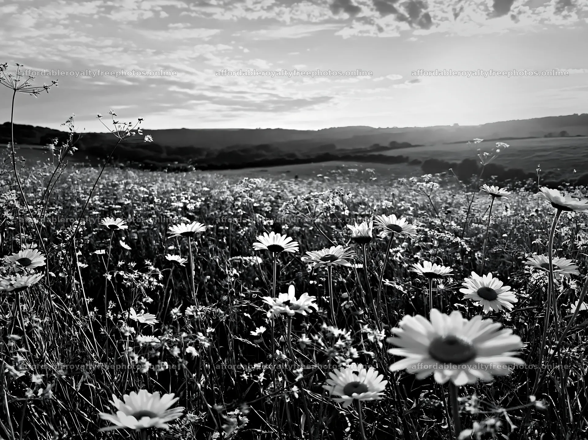Meadow seedheads backlit at dusk with flowers – royalty-free photos 9174x6866
