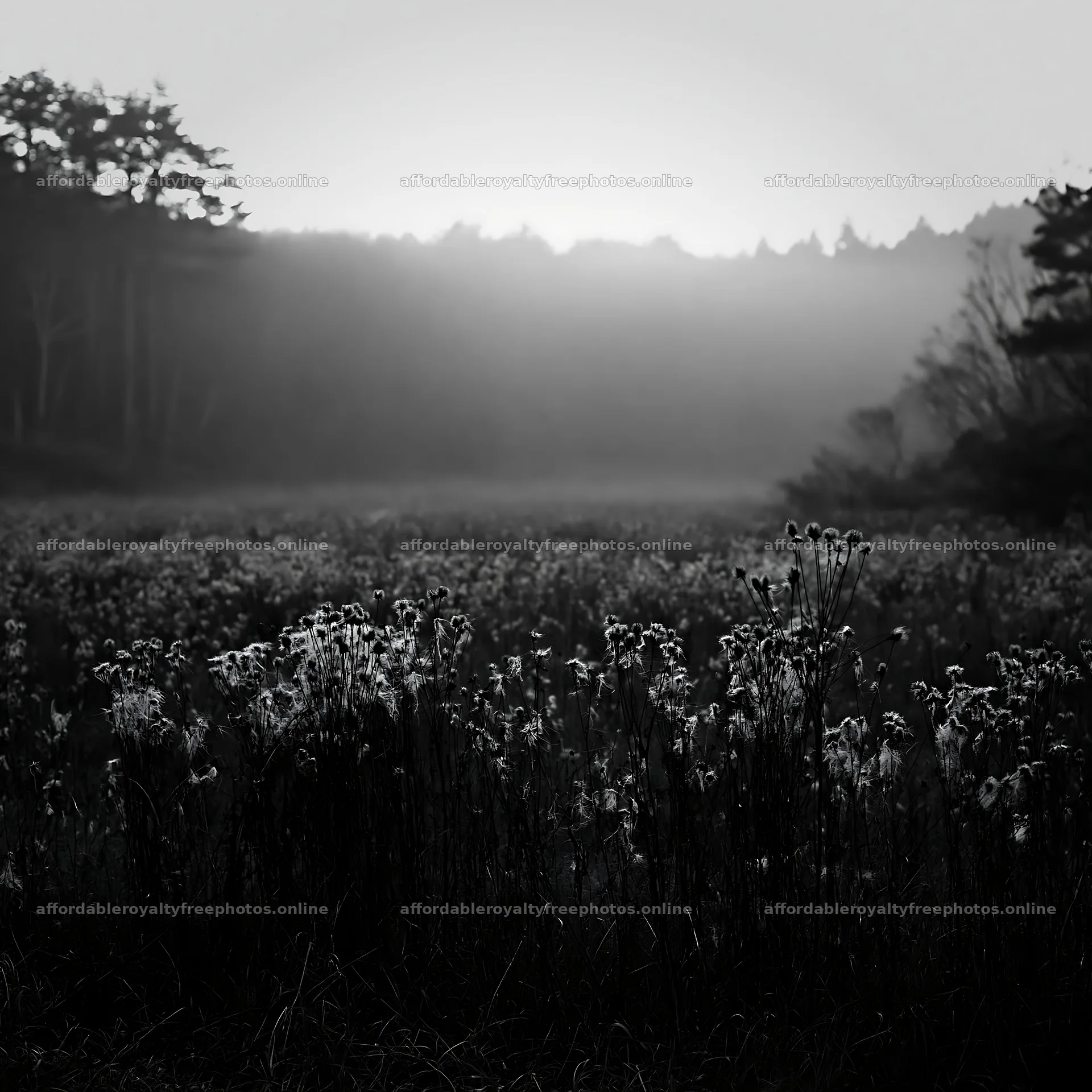 Ehime twilight meadow with dry seedheads – royalty-free photos 7938x7938