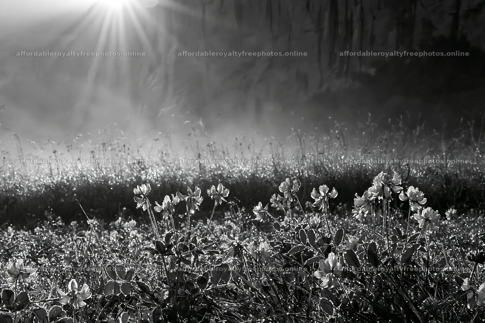 Light rays shine over flowers in Lauterbrunnen Valley – royalty-free photos 9722x6480