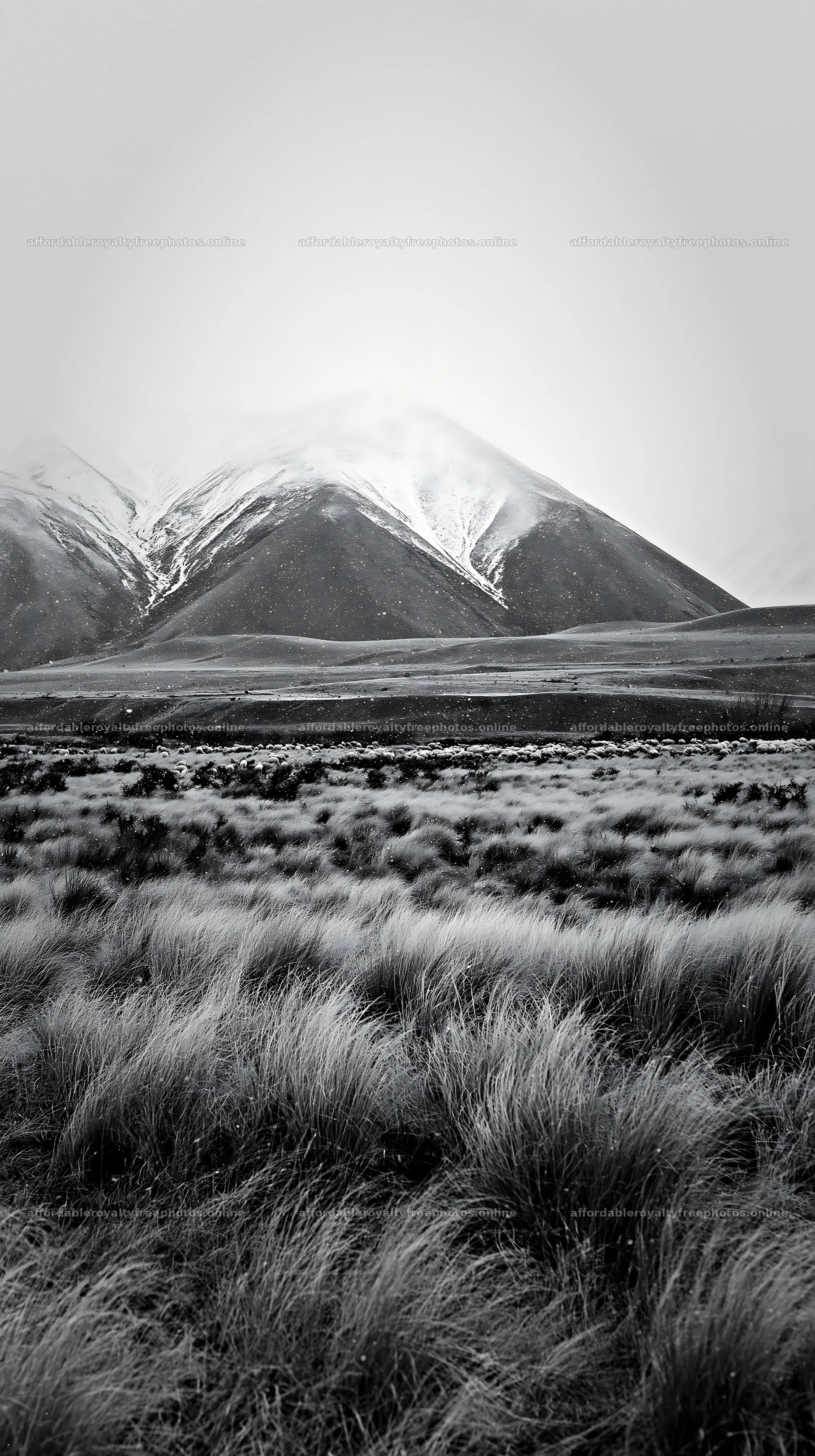 Snowy Alps landscape in Lake Tekapo meadow – royalty-free photos 5938x10608