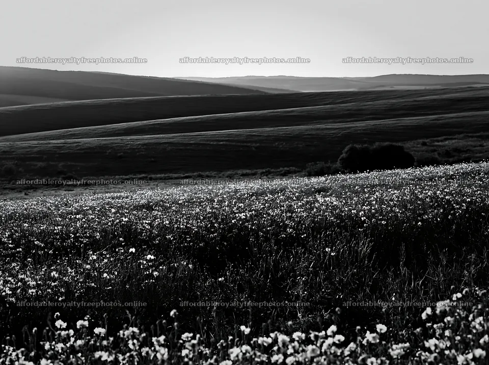 Cornflower meadow with hills under clear sky – royalty-free photos 9174x6866