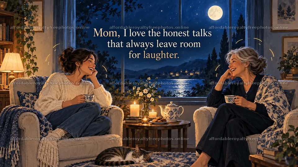 Mom, I Love Our Honest Talks – royalty-free photos 10324x5812