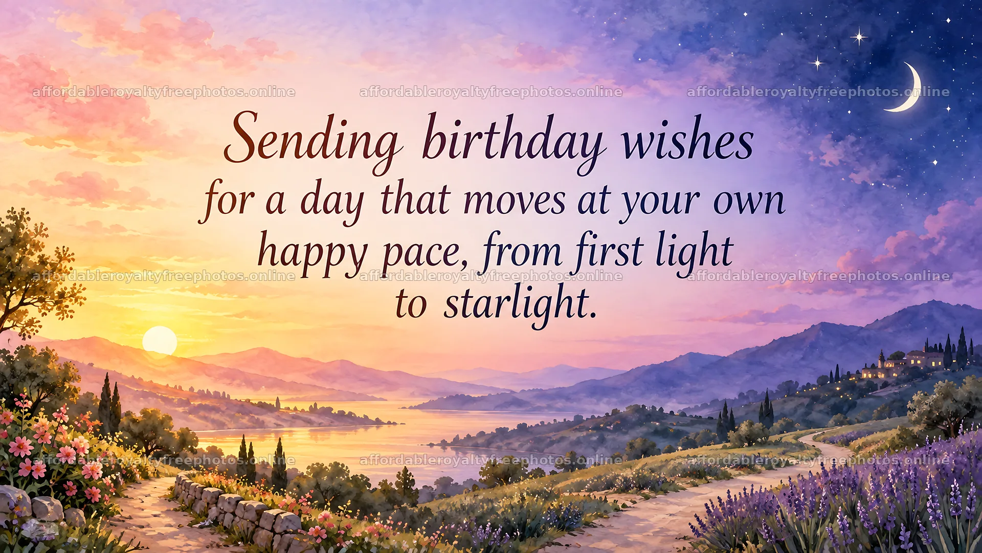 Birthday Wishes from First Light to Starlight – royalty-free photos 10324x5812