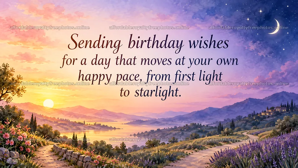 Birthday Wishes from First Light to Starlight – royalty-free photos 10324x5812
