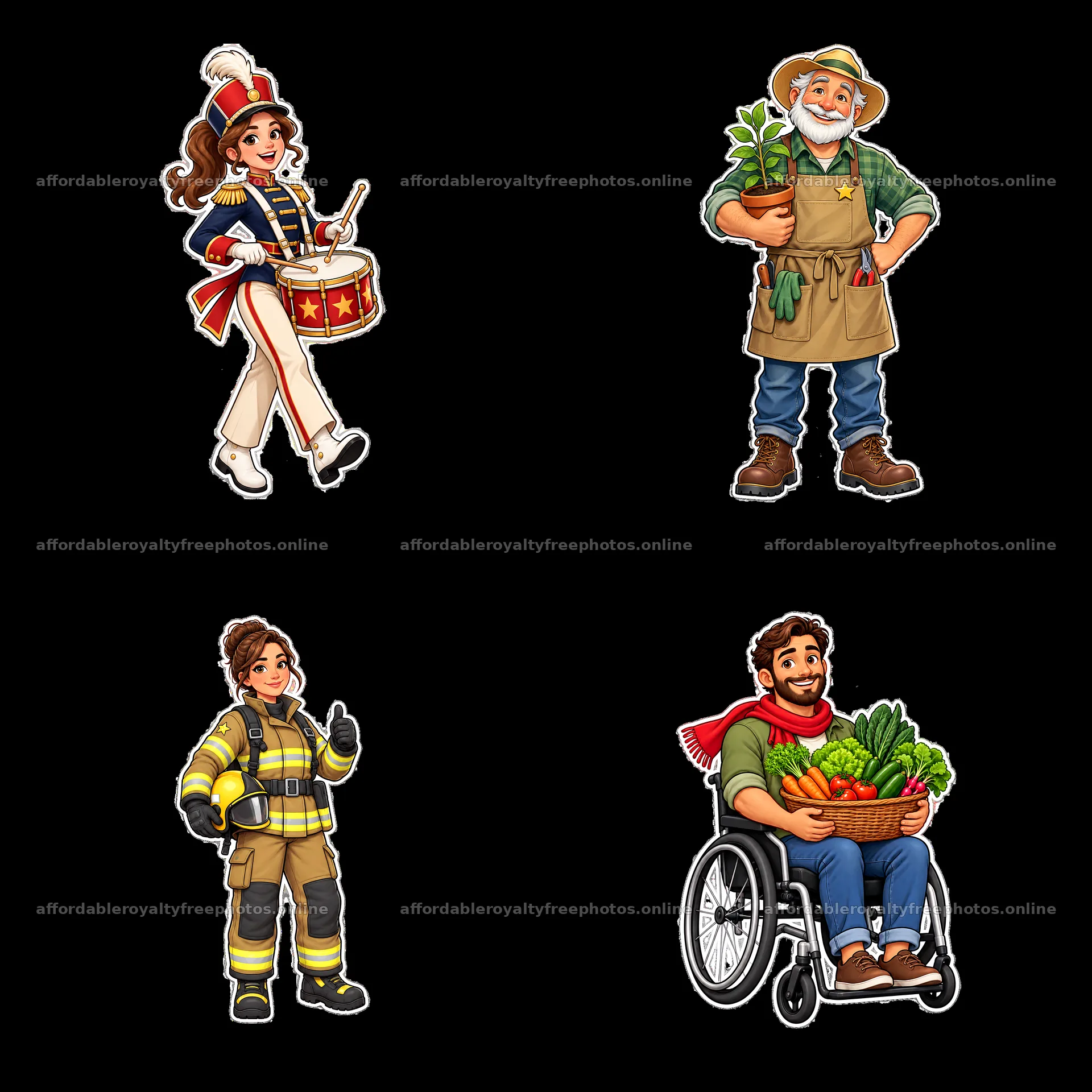 Patriotic festival characters with diverse roles and – royalty-free photos 7746x7746