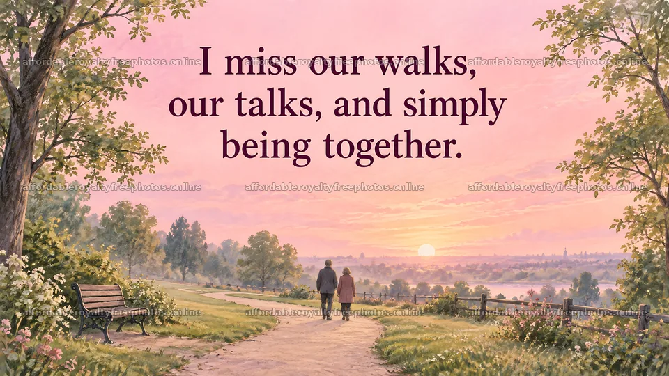I Miss Our Walks and Talks Greeting Illustration – royalty-free photos 10324x5812