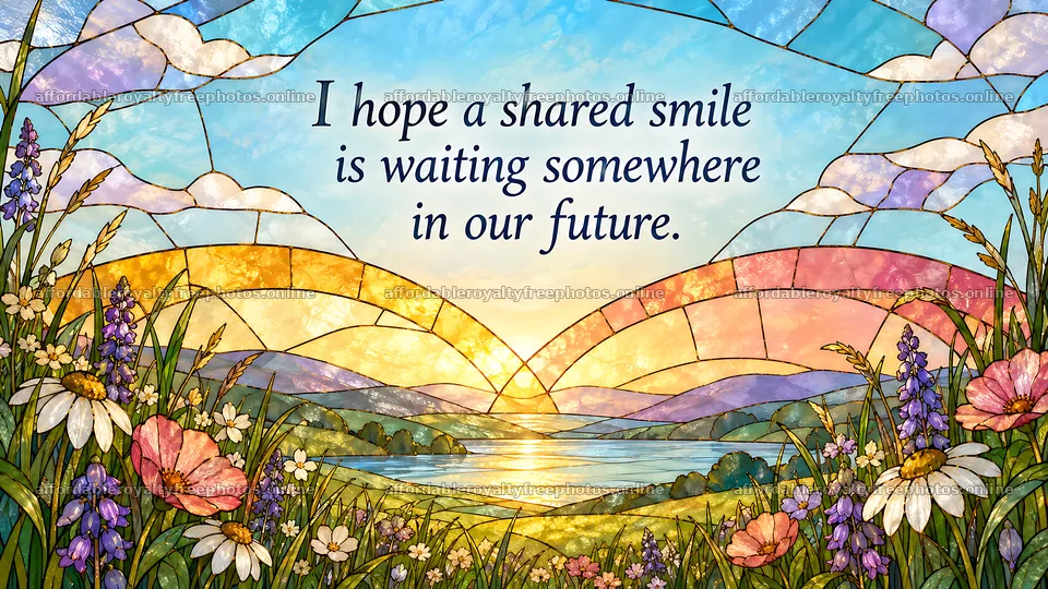 Hopeful Come Back to Me Greeting at Sunset – royalty-free photos 10324x5812