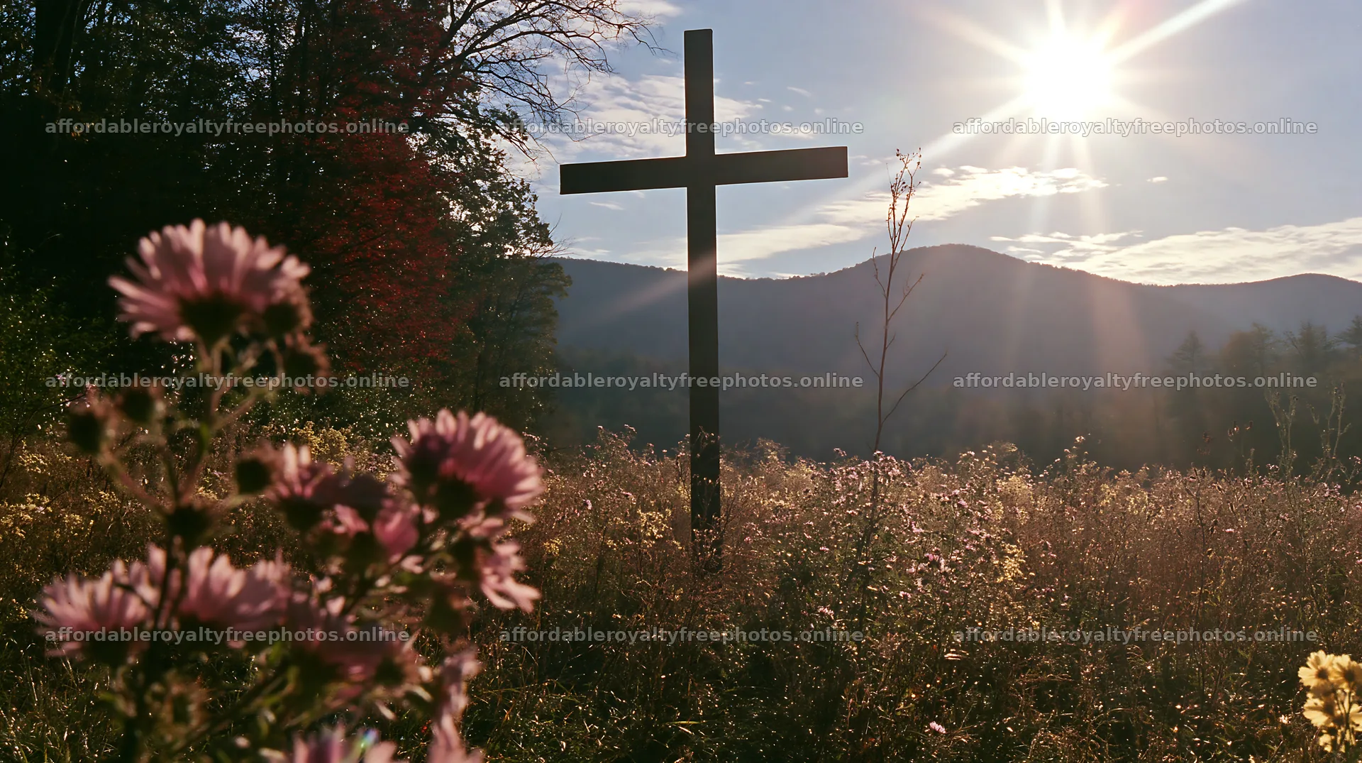 Iron Christian cross in winter meadow under sunlight – royalty-free photos 10608x5938