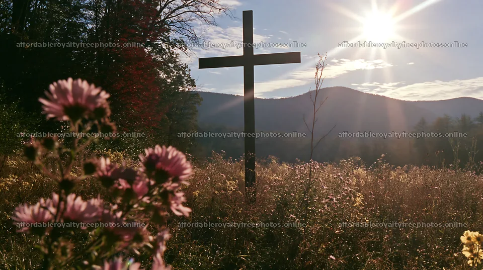 Iron Christian cross in winter meadow under sunlight – royalty-free photos 10608x5938