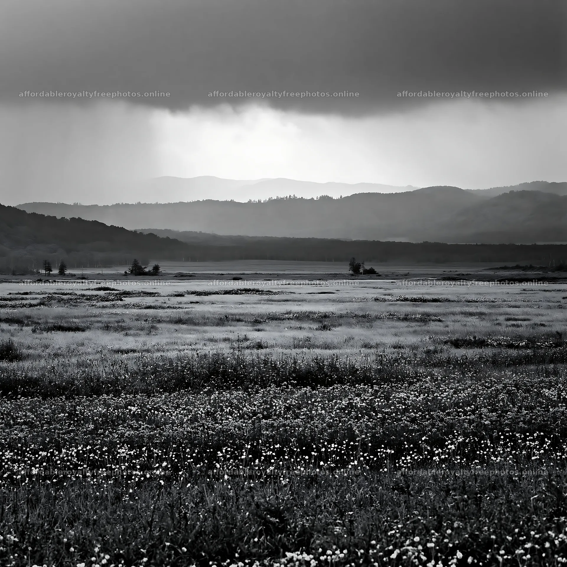 Expansive Hokkaido restoration meadow with dewdrops – royalty-free photos 7938x7938