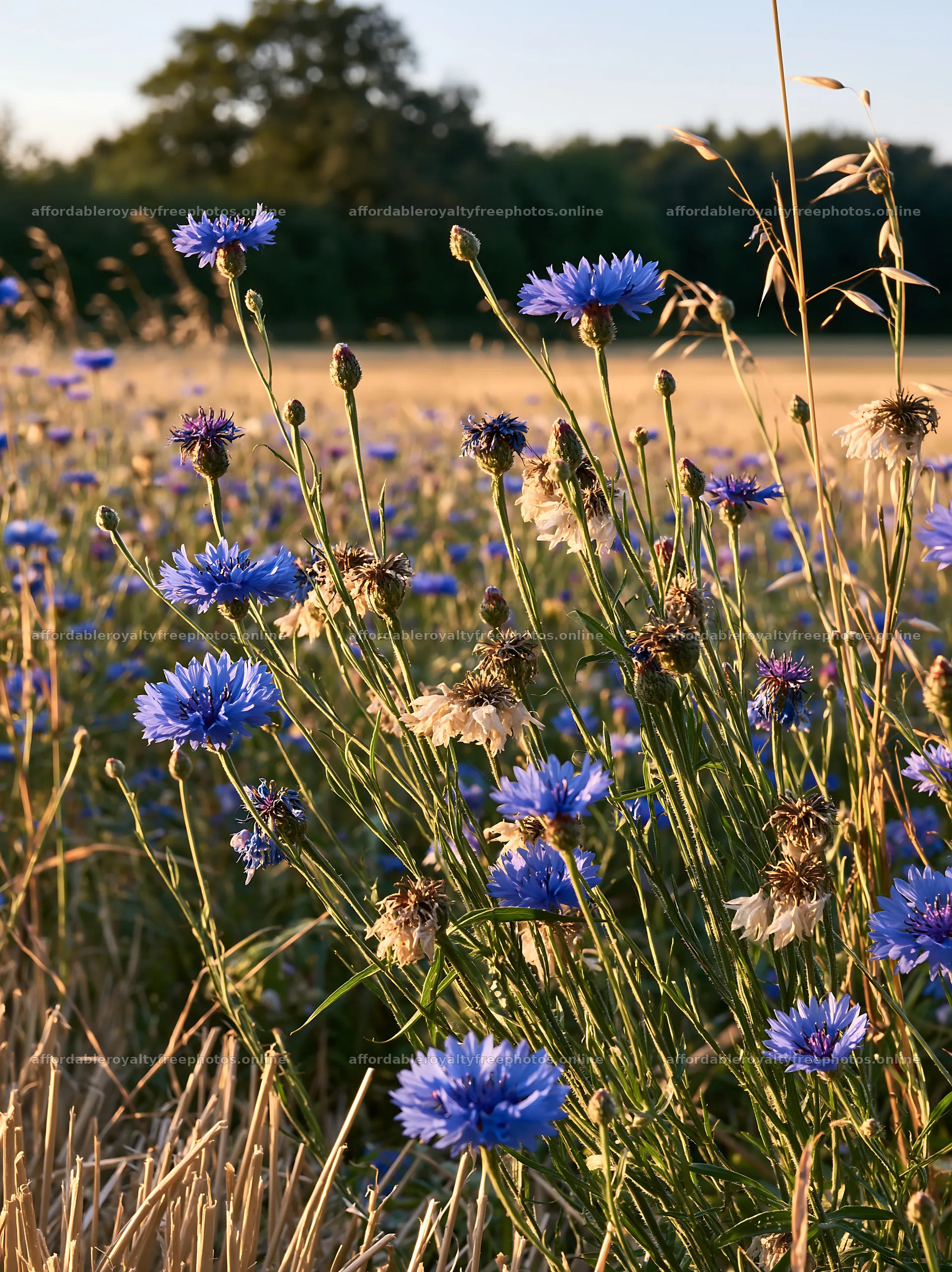 Colorful cornflower meadow filled with blooming blue – royalty-free photos 6866x9174